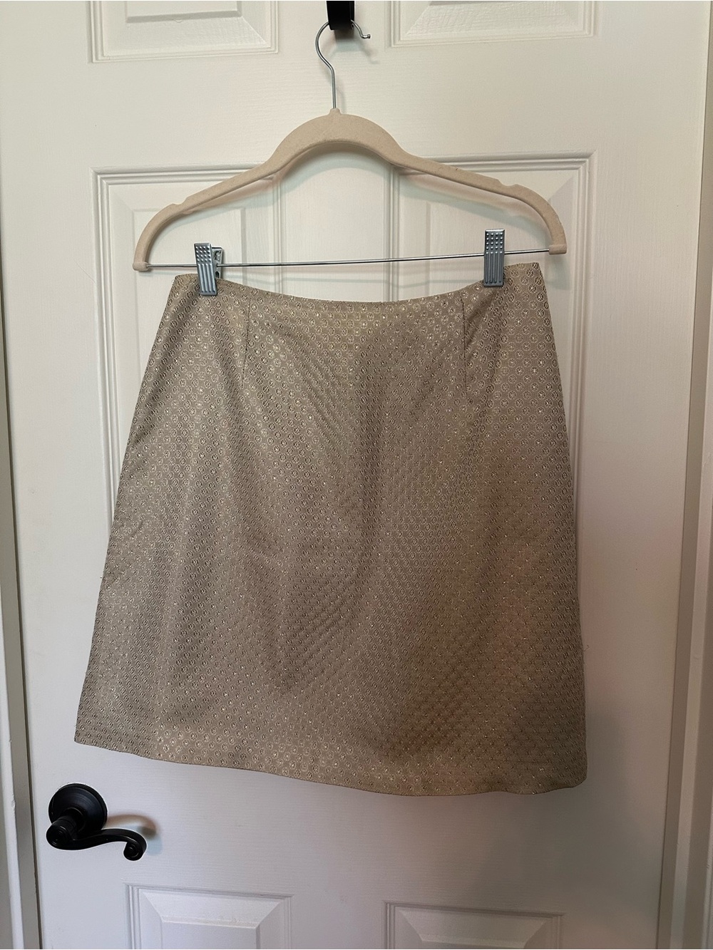 Cache Skirt Metallic Neutral Office Career Dressy Date Cocktail Party Boho